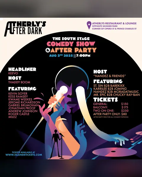 Poster for Atherly's After Dark I, The South Stage comedy show and after party